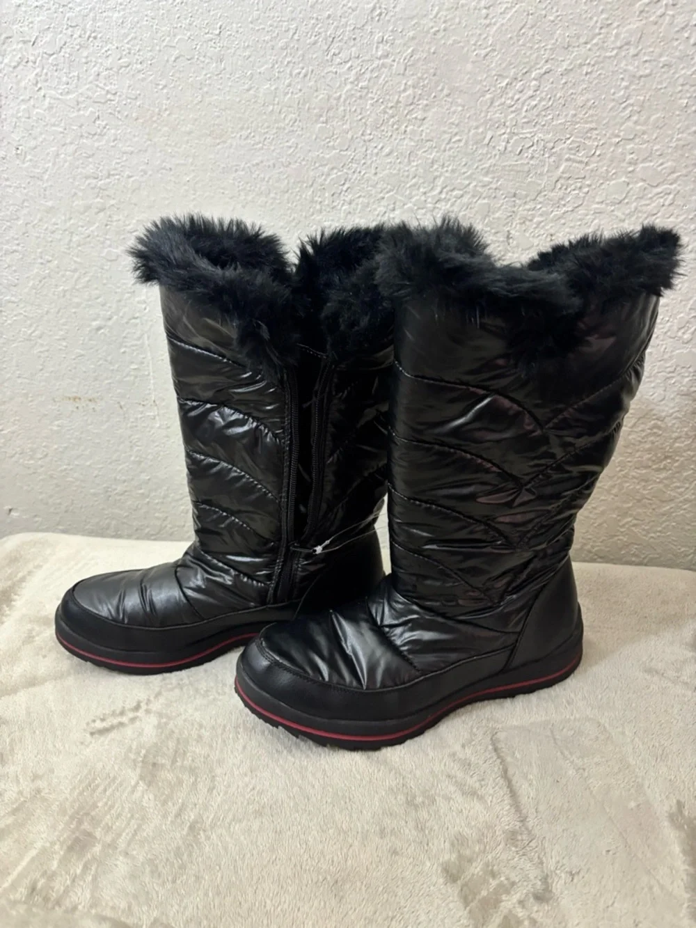Women's Black Faux-Fur Winter Boots